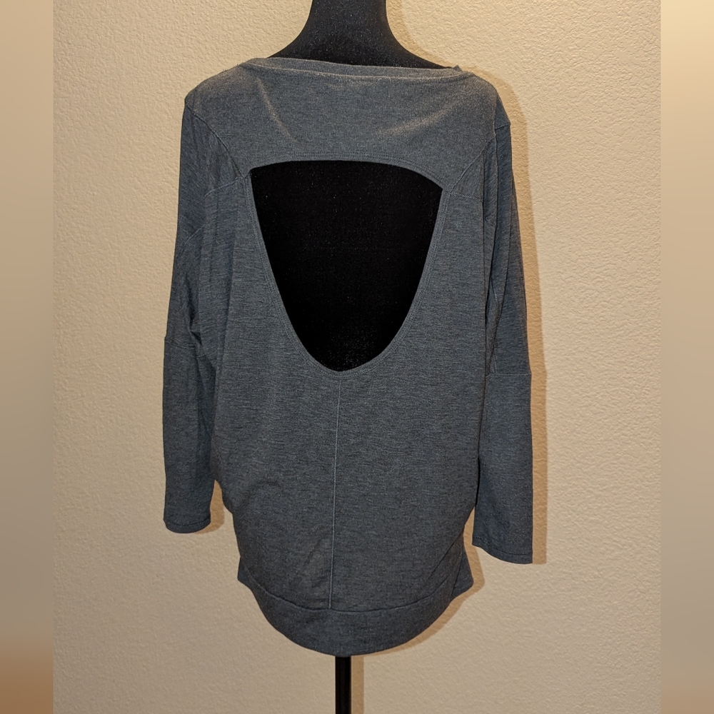 Gray Women's Open Back Top - Picture 2 of 4